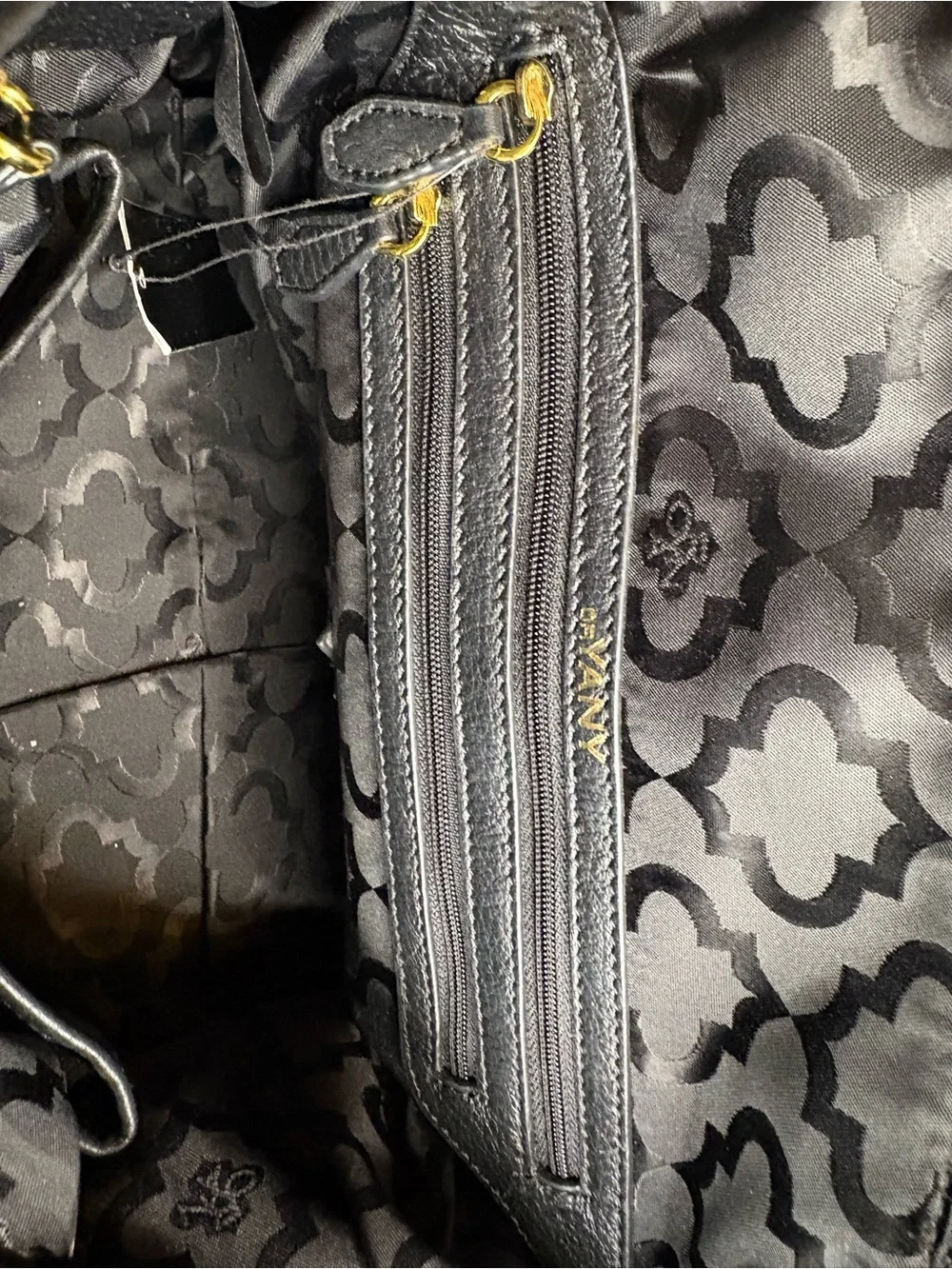 orYANY Black Pebbled Leather Studded Satchel Crossbody Bag